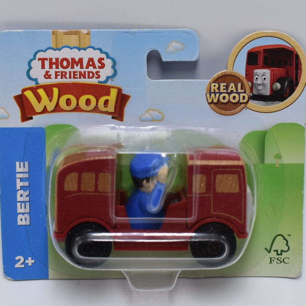 Bertie with Conductor Rare Thomas & Friends Wooden Railway Trains Engine New